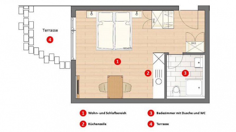 Studio 007Grundriss Studio 3